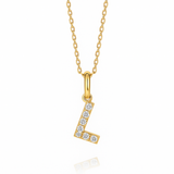 0.1ct - L Letter Pendant – 18k Yellow Gold