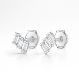 0.6ct Ladder Baguette Diamond Earrings White Gold