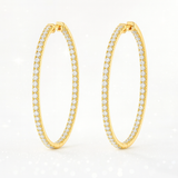 1.8ct Large Lab Grown Diamond Hoop Earrings - 18K Yellow Gold