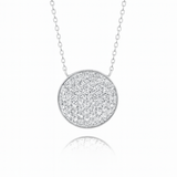 1ct - Large Diamond Disc Pendant – 18K White Gold