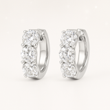 1.8 Carats -Large Diamond Huggie Earrings - 18k White Gold