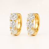 1.8 Carats -Large Diamond Huggie Earrings in 18k Yellow Gold
