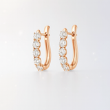 1.4 Carats - Large Diamond Paperclip Hoop Earrings - 18K Rose Gold