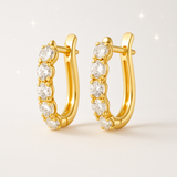 1.4 Carats - Large Paperclip Diamond Hoop Earrings - 18k Yellow Gold