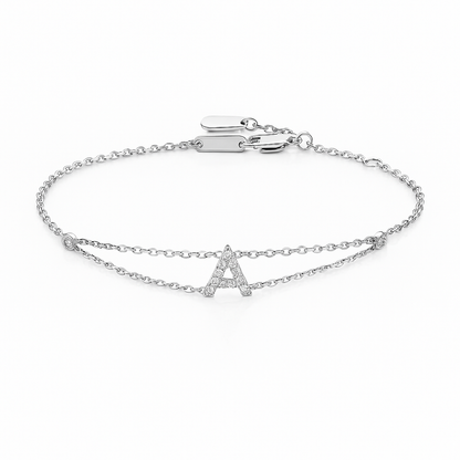 Letter Bracelet “A” – 18K White Gold