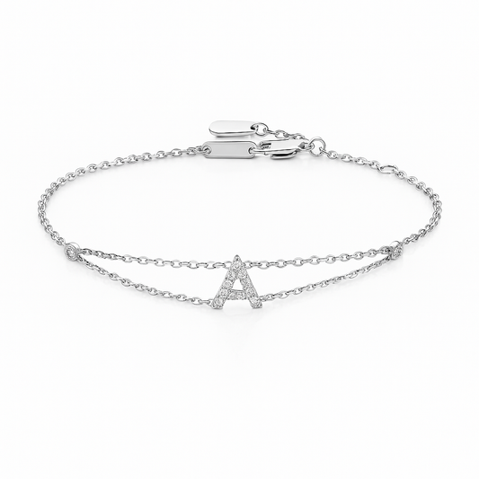 Letter Bracelet “A” – 18K White Gold