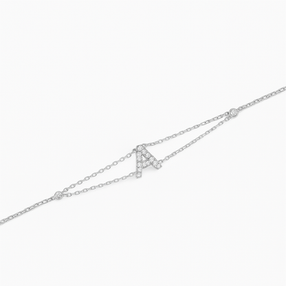 Letter Bracelet “A” – 18K White Gold
