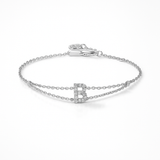 0.11ct - Letter Bracelet “B” – 18K White Gold