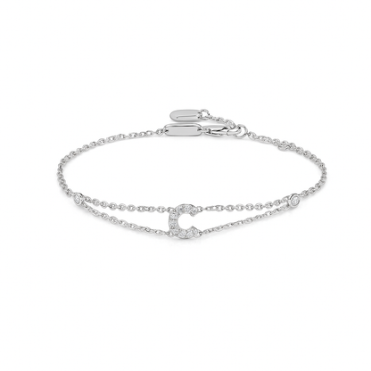 Letter Bracelet “C” – 18K White Gold