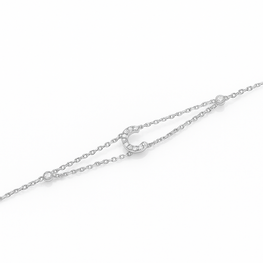 Letter Bracelet “C” – 18K White Gold
