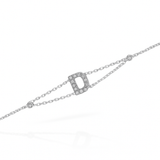 0.12ct - Letter Bracelet “D” – 18K White Gold