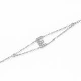 0.10ct - Letter Bracelet “E” – 18K White Gold