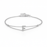 0.08ct - Letter Bracelet “F” – 18K White Gold