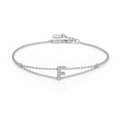 Letter Bracelet “F” – 18K White Gold