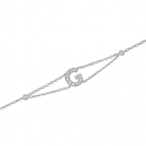 0.11ct - Letter Bracelet “G” – 18K White Gold