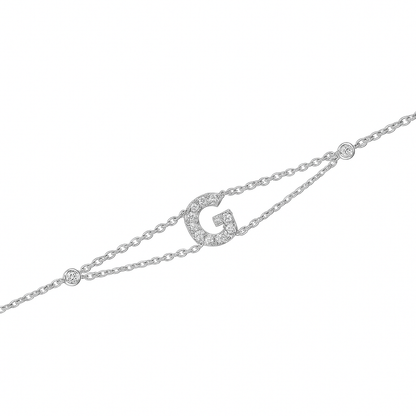 Letter Bracelet “G” – 18K White Gold