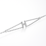 0.10ct - Letter Bracelet “H” – 18K White Gold