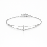 0.07ct - Letter Bracelet “I” – 18K White Gold