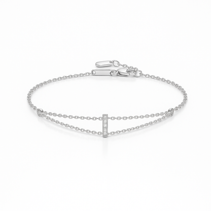 Letter Bracelet “I” – 18K White Gold