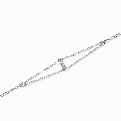Letter Bracelet “I” – 18K White Gold
