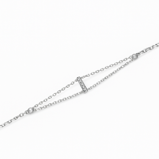 Letter Bracelet “I” – 18K White Gold