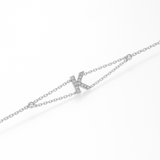 0.09ct - Letter Bracelet “K” – 18K White Gold