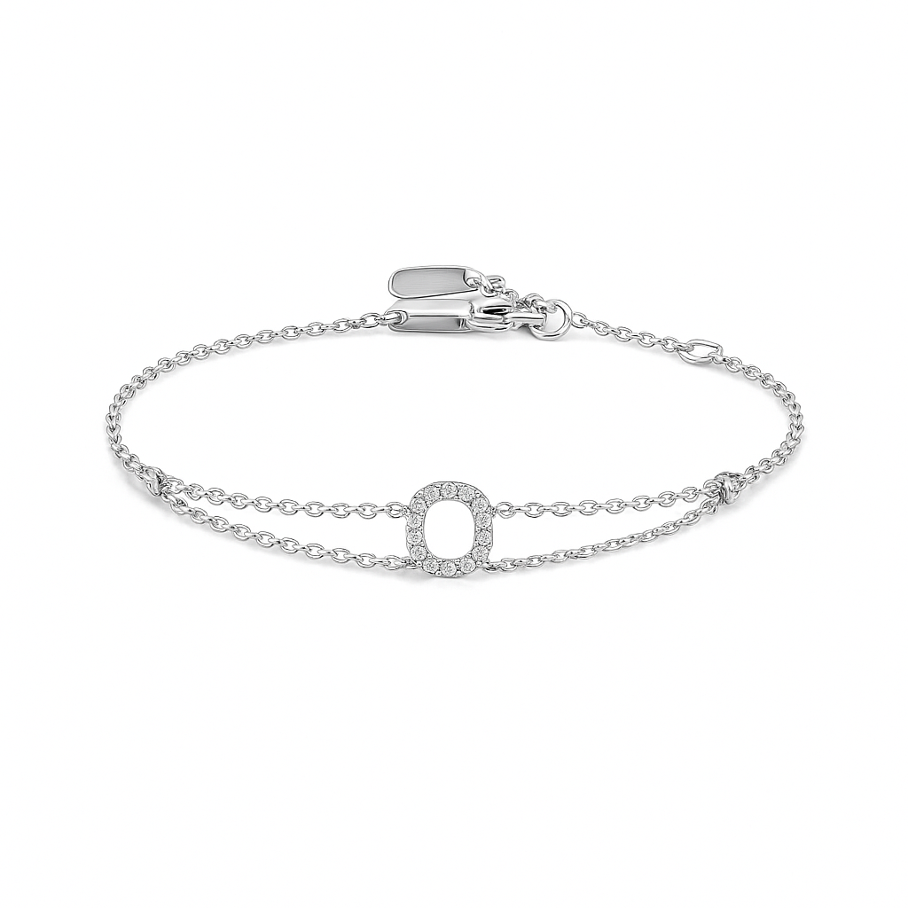 Letter Bracelet “O” – 18K White Gold