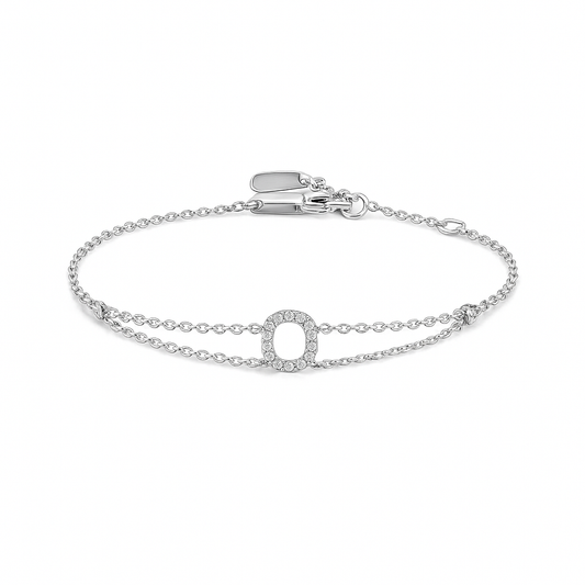 Letter Bracelet “O” – 18K White Gold