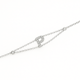 0.10ct - Letter Bracelet “P” – 18K White Gold