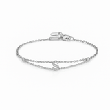 0.10ct - Letter Bracelet “S” – 18K White Gold