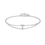 0.10ct - Letter Bracelet “T” – 18K White Gold