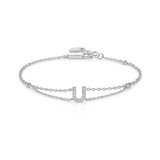 0.10ct - Letter Bracelet “U” – 18K White Gold