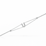 0.10ct - Letter Bracelet “U” – 18K White Gold