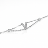 0.1ct - Letter Bracelet “V” – 18K White Gold