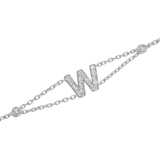 0.14ct - Letter Bracelet “W” – 18K White Gold
