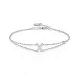 0.1ct - Letter Bracelet “X” – 18K White Gold