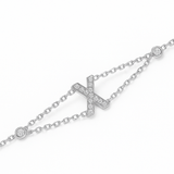 0.1ct - Letter Bracelet “X” – 18K White Gold