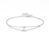 0.1ct - Letter Bracelet “Z” – 18K White Gold