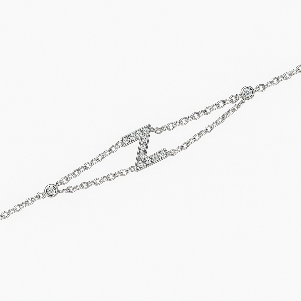 Letter Bracelet “Z” – 18K White Gold