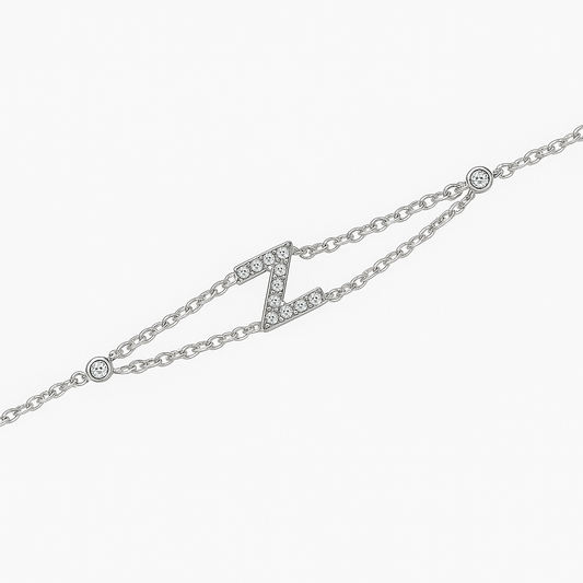 Letter Bracelet “Z” – 18K White Gold