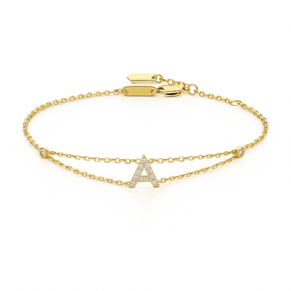 Letter Bracelet “A” – 18K Yellow Gold