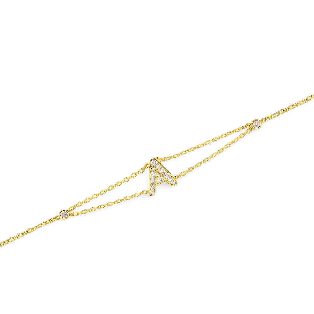 Letter Bracelet “A” – 18K Yellow Gold