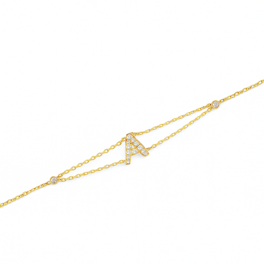 Letter Bracelet “A” – 18K Yellow Gold