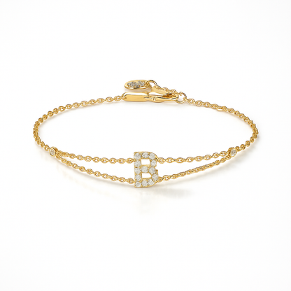 Letter Bracelet “B” – 18K Yellow Gold