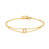 0.12ct - Letter Bracelet “D” – 18K Yellow Gold