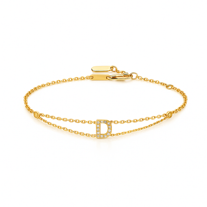 Letter Bracelet “D” – 18K Yellow Gold