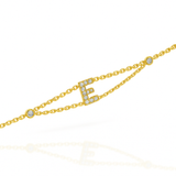 0.10ct - Letter Bracelet “E” – 18K Yellow Gold