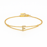 0.08ct - Letter Bracelet “F” – 18K Yellow Gold