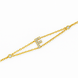 0.08ct - Letter Bracelet “F” – 18K Yellow Gold