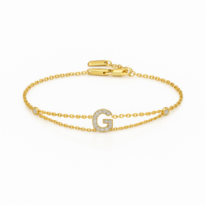 Letter Bracelet “G” – 18K Yellow Gold